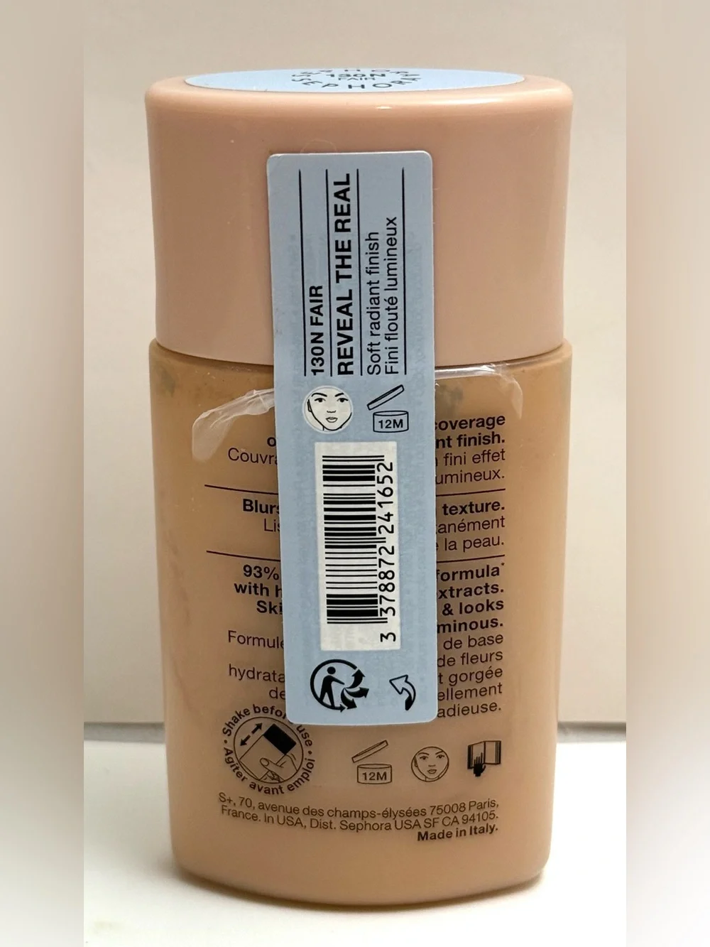 Sephora Reveal the Real 12HR Soft Radiant Skin Tint in 130N Fair